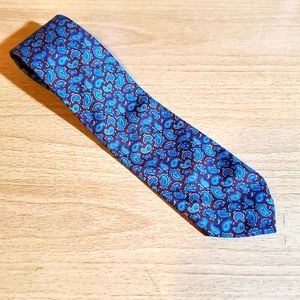 Vintage CARLO MANTINI Silk Tie 1990s 3 inch Blue Red Paisley